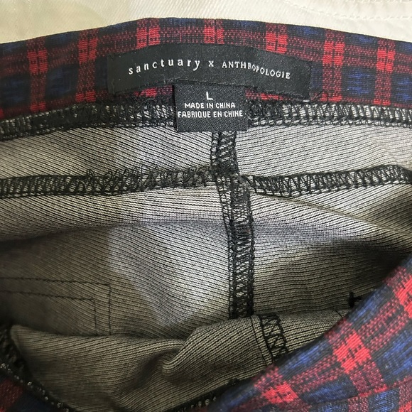 Anthropologie x Sanctuary Finchley Plaid Leggings Size Large - Picture 5 of 5